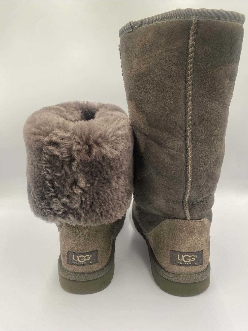 Vintage UGG Australia Classic Tall Suede Boots Grey Size 8 (Read Desc) - Picture 4 of 12